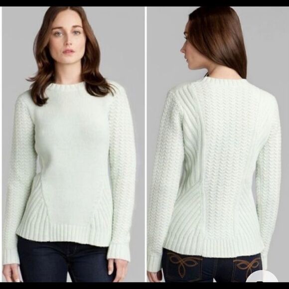 Ted Baker London Mint Light Green Lambswool Crew Neck Knit Sweater 2 (6) - Picture 1 of 7